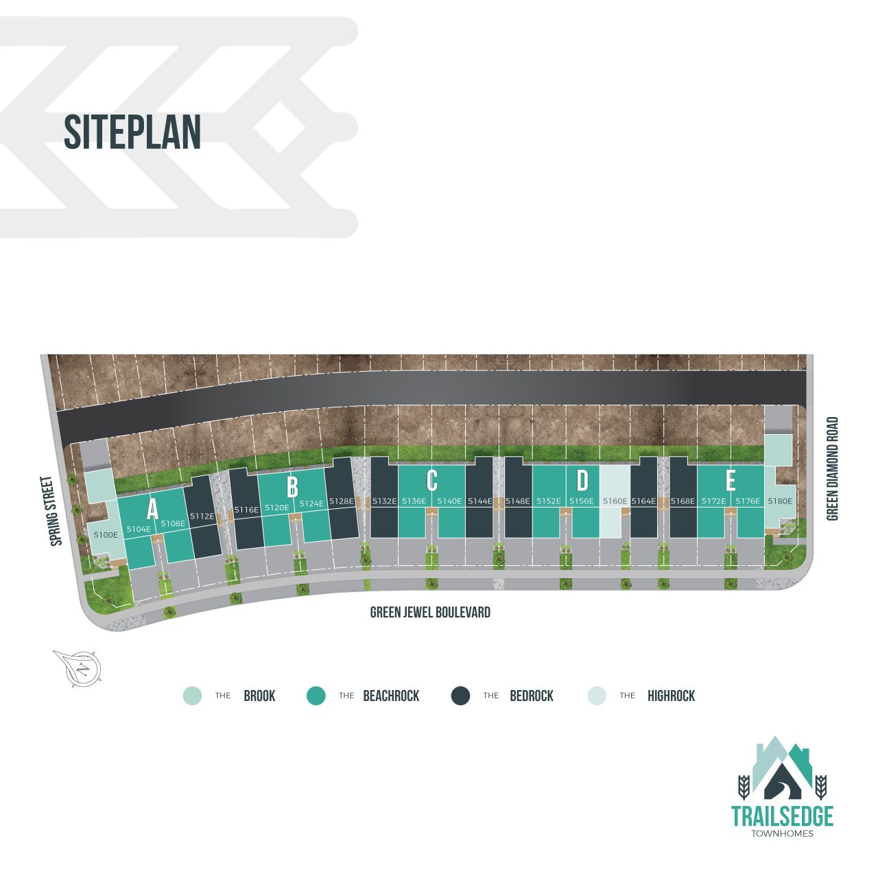 The site plan for Trailsedge townhome development.
