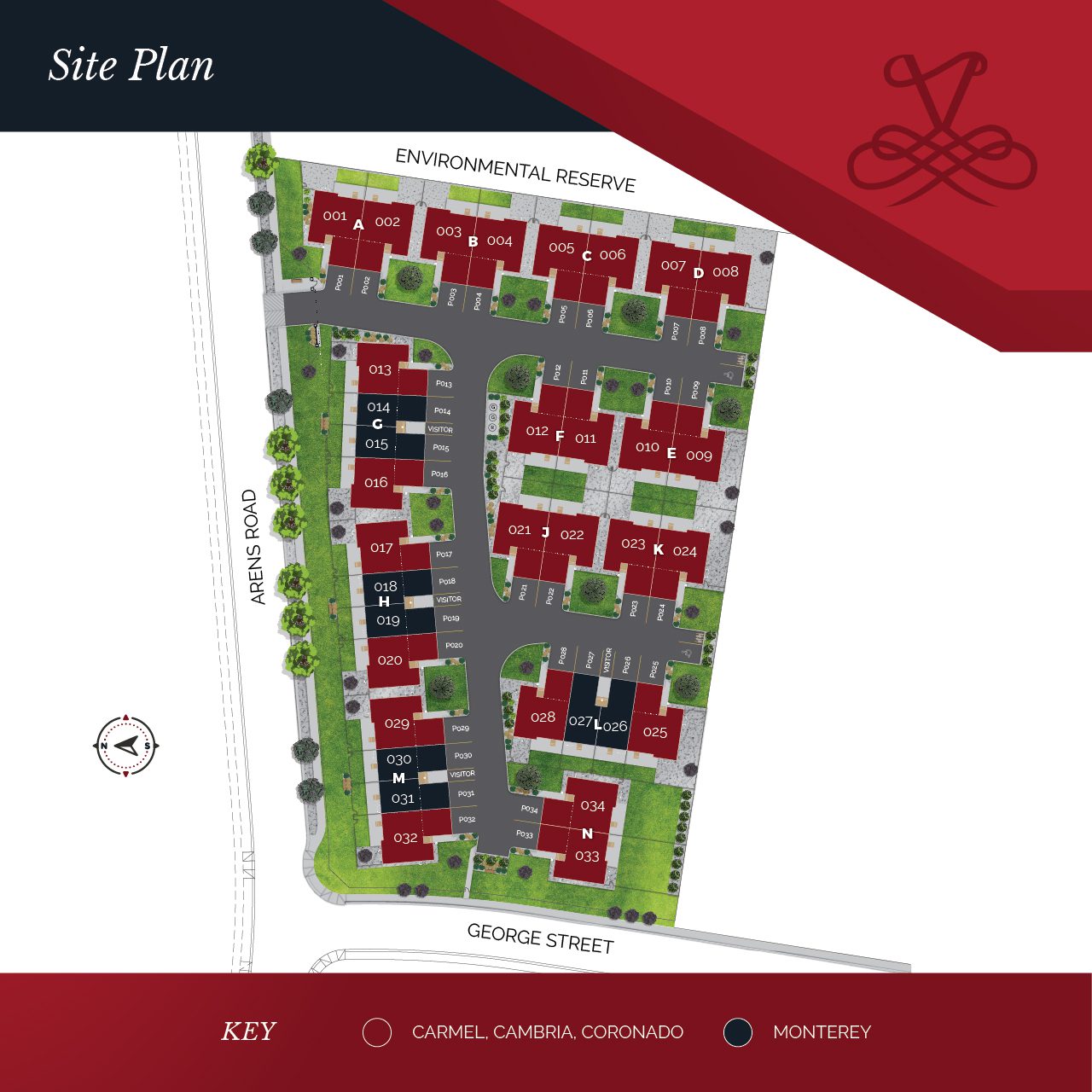 A site plan for Ventura condominiums residential development.