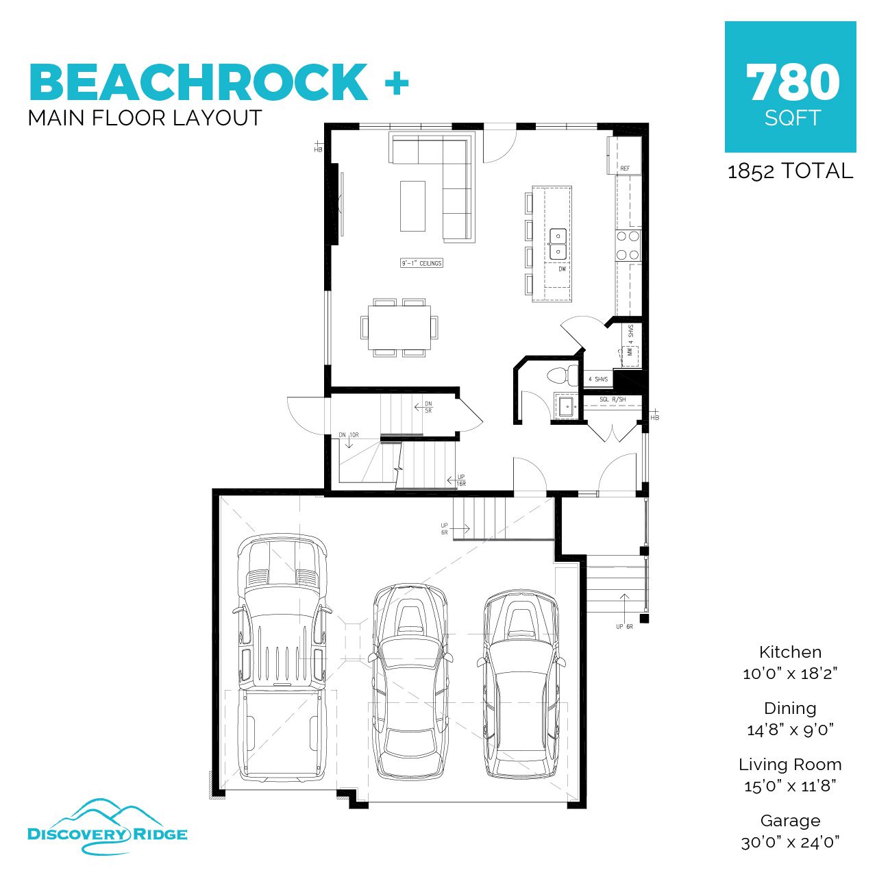 Two-storey beachrock floor plan located in Pilot Butte.