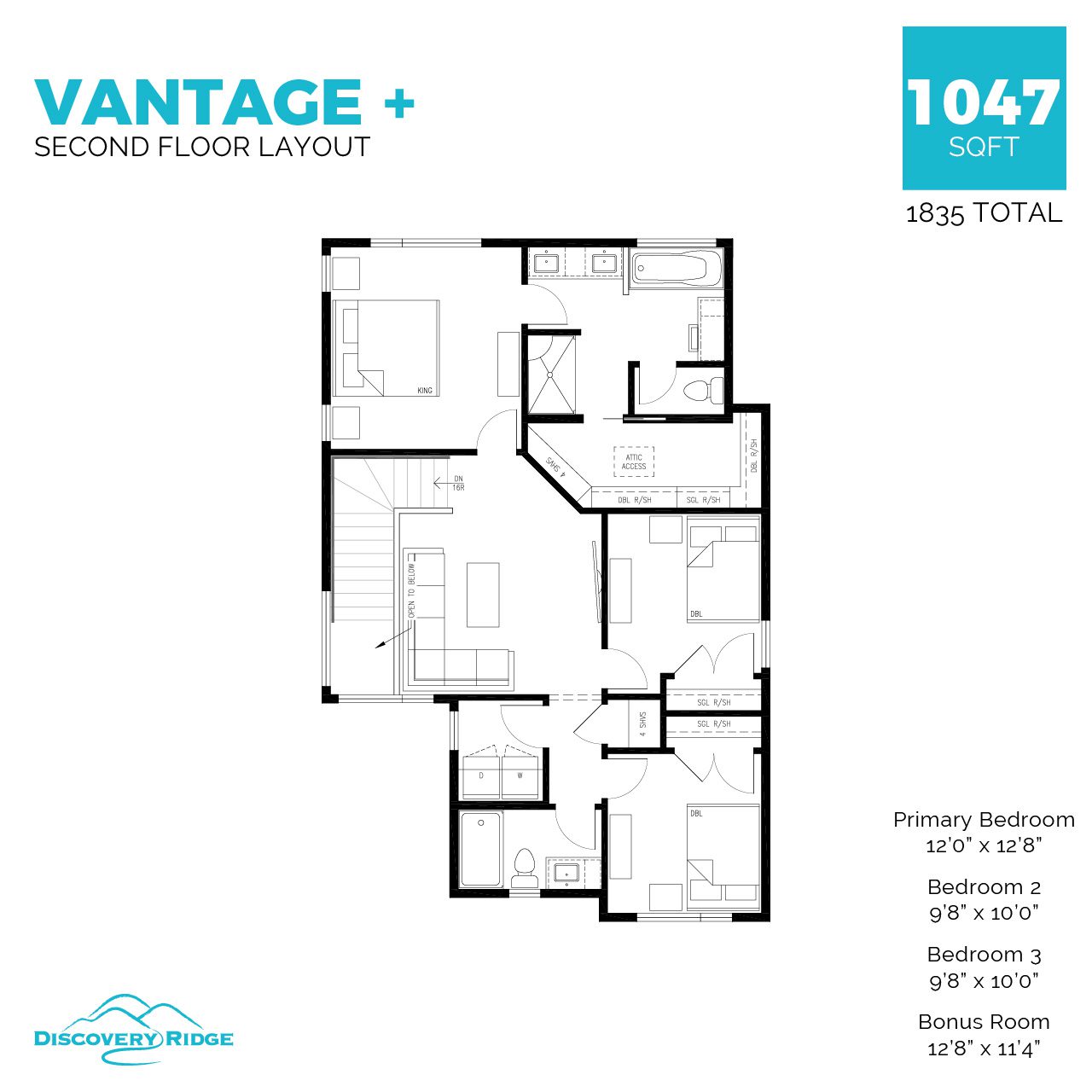 A floor plan for the two-storey home in Pilot Butte.