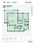 A floor plan for a two bedroom apartment at warwick.