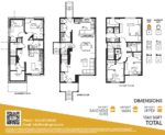 Floor plan of a three-level building featuring a basement suite, main floor, and second floor. Total area is 1362 sqft. Contact info and QR code are displayed in the bottom left corner.